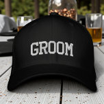 Groom Simple Modern Typography Wedding Custom Embroidered Baseball Cap<br><div class="desc">Groom Simple Modern Typography Wedding Custom Embroidered Baseball Cap features the simple modern embroidered text "Groom". Perfect as a gift for the groom for his honeymoon or bachelor party. Created by Evco Studio www.zazzle.com/store/evcostudio</div>