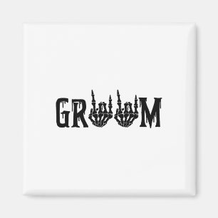 Groom Skeleton Hand Bride Halloween Wedding Bachel Magnet