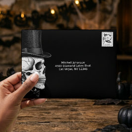 Groom Skull Formal Gothic Black Envelope