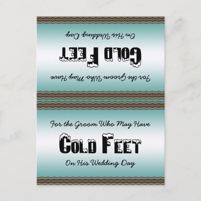 Groom Socks Cold Feet Postcard (Front)