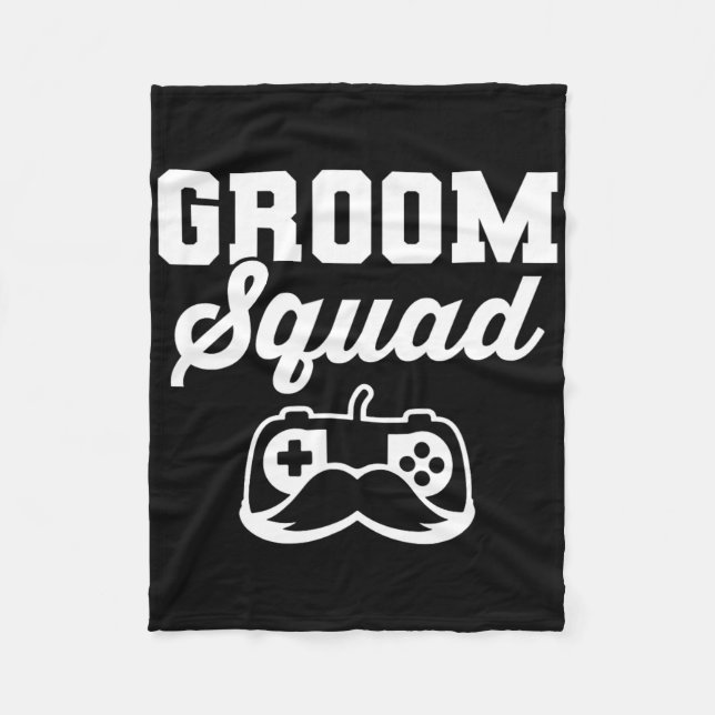 Groom Squad Bachelor Party Groomsmen Gamer  Fleece Blanket (Front)