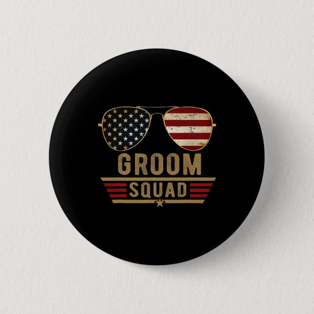 Groom Squad Bachelor Party Groomsmen Wedding Usa S Button (Front)