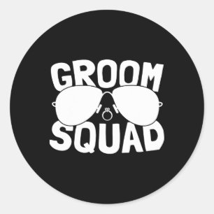 Groom Squad Bachelor Party Stag Groom Gag Mens Fun Classic Round Sticker