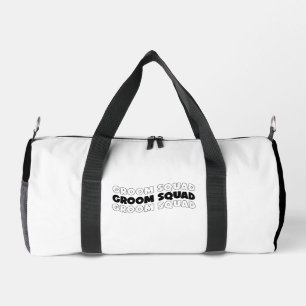 GROOM SQUAD Black White Duffle Bag