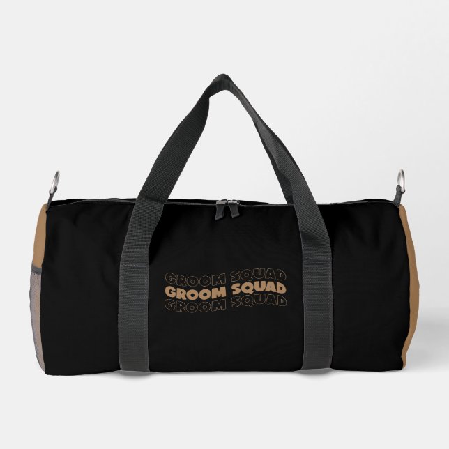 GROOM  SQUAD Brown White  Duffle Bag (Back)