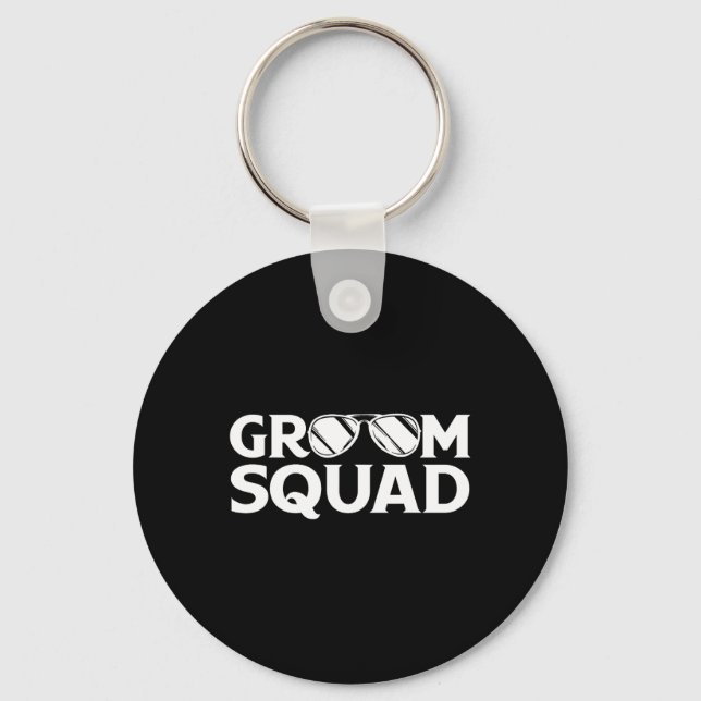 Groom Squad Groomsman Bachelor Party Wedding Match Keychain (Front)