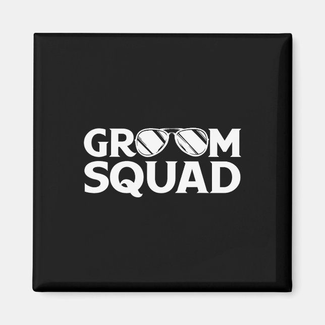 Groom Squad Groomsman Bachelor Party Wedding Match Magnet (Front)