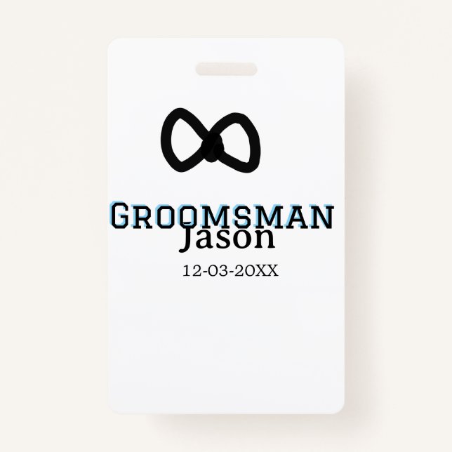 Groom Squad groomsman bachelorette party add name  Badge (Front)