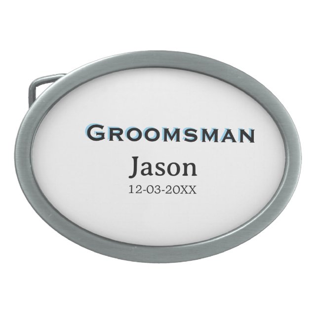 Groom Squad groomsman bachelorette party add name  Belt Buckle (Front)