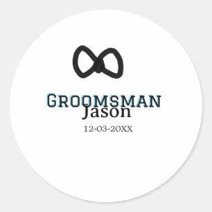 Groom Squad groomsman bachelorette party add name Classic Round Sticker