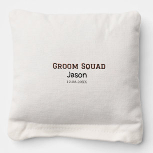 Groom Squad groomsman bachelorette party add name Cornhole Bags