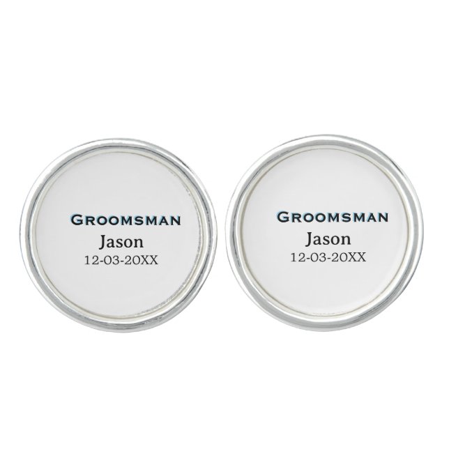 Groom Squad groomsman bachelorette party add name  Cufflinks (Front)