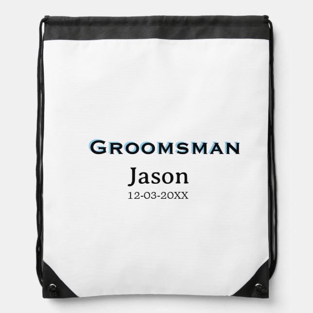 Groom Squad groomsman bachelorette party add name  Drawstring Bag (Front)