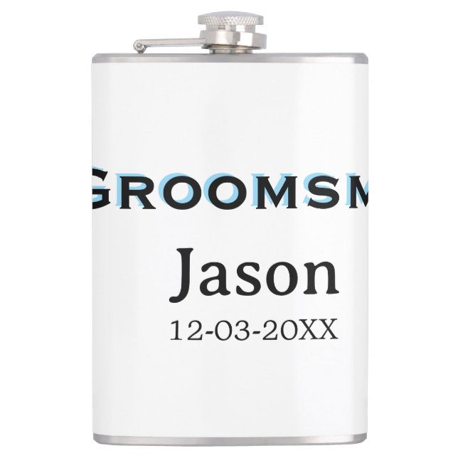 Groom Squad groomsman bachelorette party add name  Flask (Front)