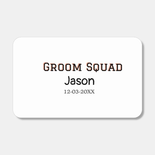 Groom Squad groomsman bachelorette party add name  Matchboxes (Front)