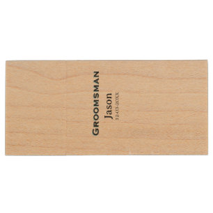 Groom Squad groomsman bachelorette party add name  Wood Flash Drive