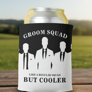 Groom Squad Men in Suits Bachelor Party Groomsman Can Cooler