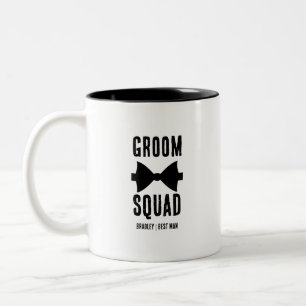 Groom Squad Modern Bachelor Groomsman Stylish Co Two-Tone Coffee Mug