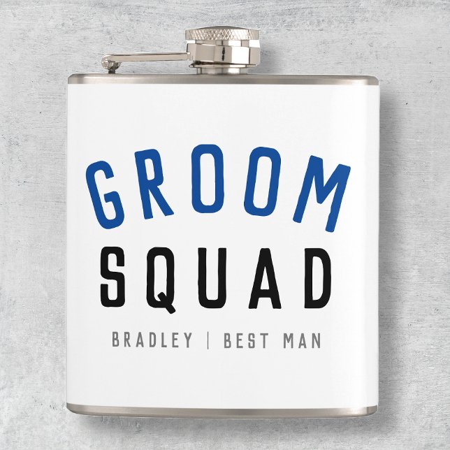 Groom Squad | Modern Bachelor Groomsman Stylish Flask (Creator Uploaded)