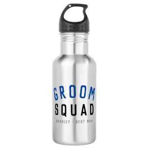 Groom Squad Modern Bachelor Groomsman Stylish Stainless Steel Water Bottle