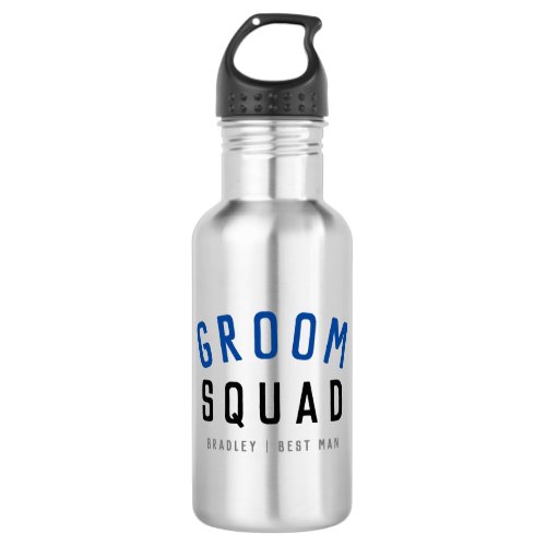Groom Squad  Modern Bachelor Groomsman Stylish Stainless Steel Water Bottle