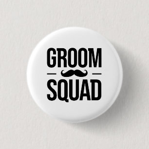 Groom Squad Moustache Button