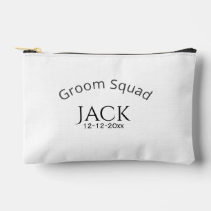 Groom squad name date year bold letter bachelorett accessory pouch