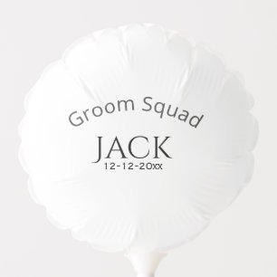 Groom squad name date year bold letter bachelorett balloon