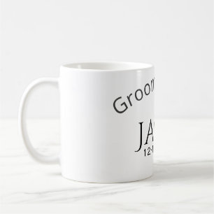 Groom squad name date year bold letter bachelorett coffee mug