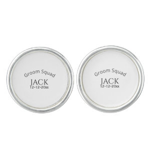 Groom squad name date year bold letter bachelorett cufflinks