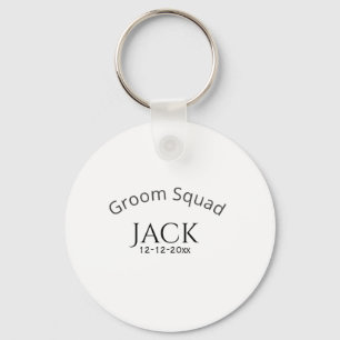 Groom squad name date year bold letter bachelorett keychain