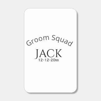 Groom squad name date year bold letter bachelorett matchboxes