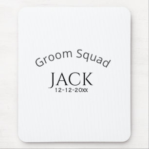 Groom squad name date year bold letter bachelorett mouse pad