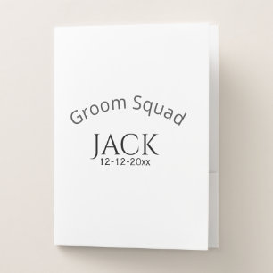 Groom squad name date year bold letter bachelorett pocket folder