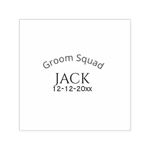 Groom squad name date year bold letter bachelorett self-inking stamp