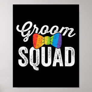Groom Squad Shirt Lgbt Pride Gay Bachelor Wedding Poster