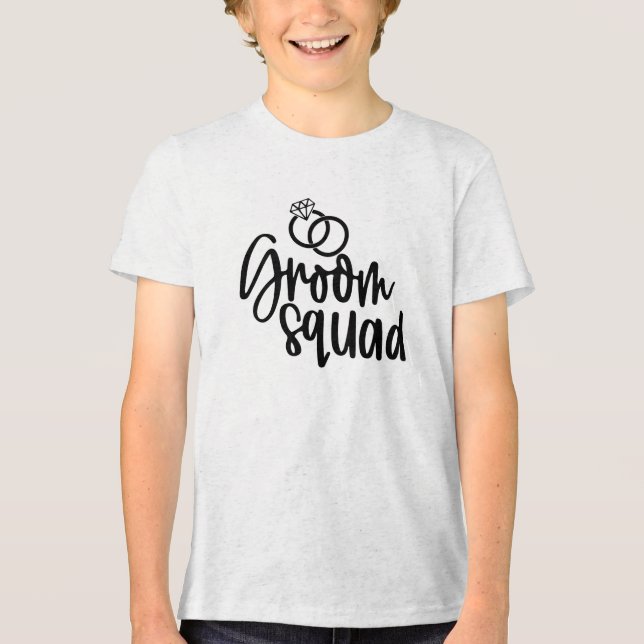 Groom squad Tri-Blend shirt (Front)