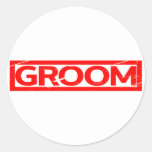 Groom Stamp Classic Round Sticker