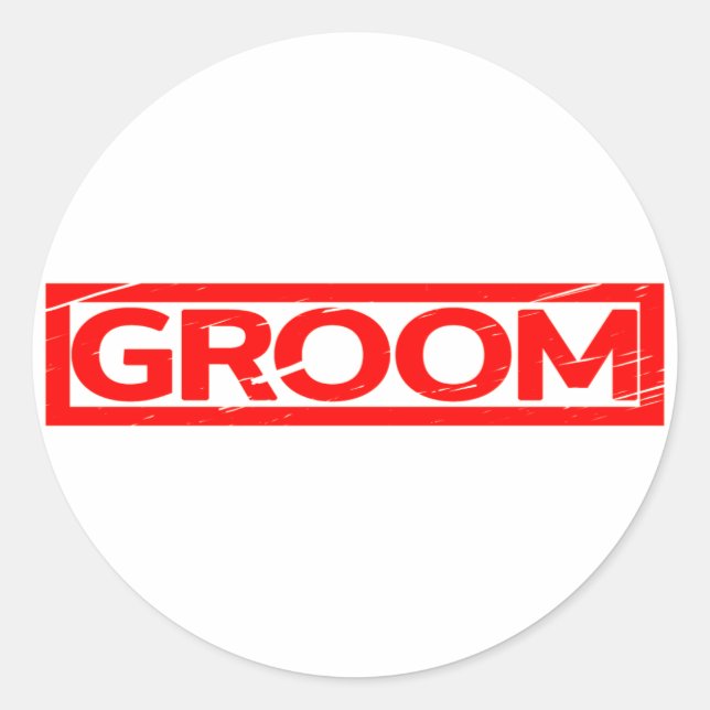 Groom Stamp Classic Round Sticker (Front)
