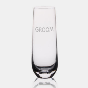 Groom Stemless Champagne Flute Wedding Day Gift