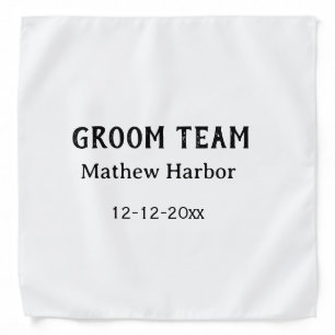 Groom team groomsman name date bachelore party bandana