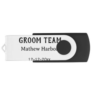 Groom team groomsman name date bachelore party flash drive