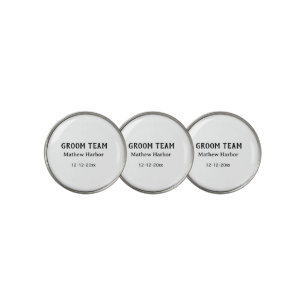 Groom team groomsman name date bachelore party golf ball marker