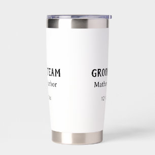 Groom team groomsman name date bachelore party insulated tumbler