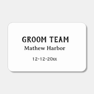 Groom team groomsman name date bachelore party matchboxes