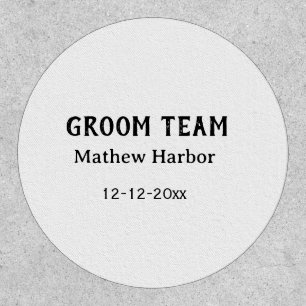 Groom team groomsman name date bachelore party patch