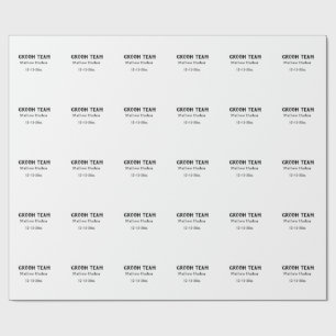 Groom team groomsman name date bachelore party wrapping paper
