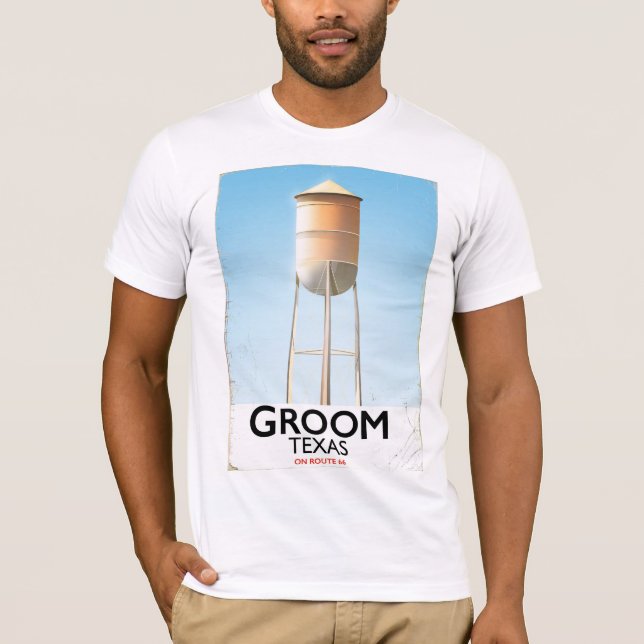Groom Texas Route 66 Americana travel print T-Shirt (Front)