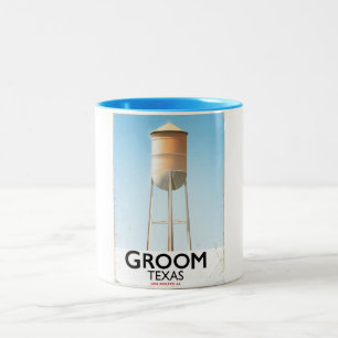 Groom Texas Route 66 Americana travel print Two-Tone Coffee Mug
