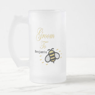 Groom To Be Bachelor Party Personalize Frosted Glass Beer Mug